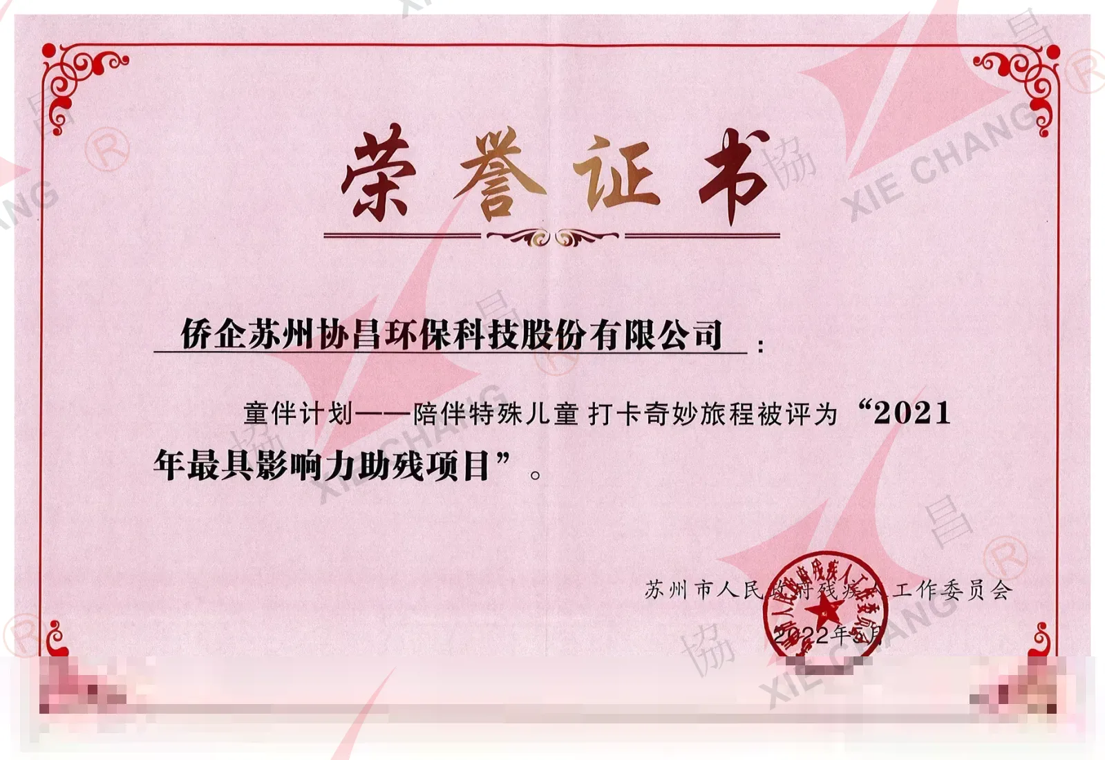 2021'in En Etkili Engelli Destek Projesi ('Çocuk Refakat Programı') — Suzhou Belediyesi Engelli Çalışmaları Komitesi