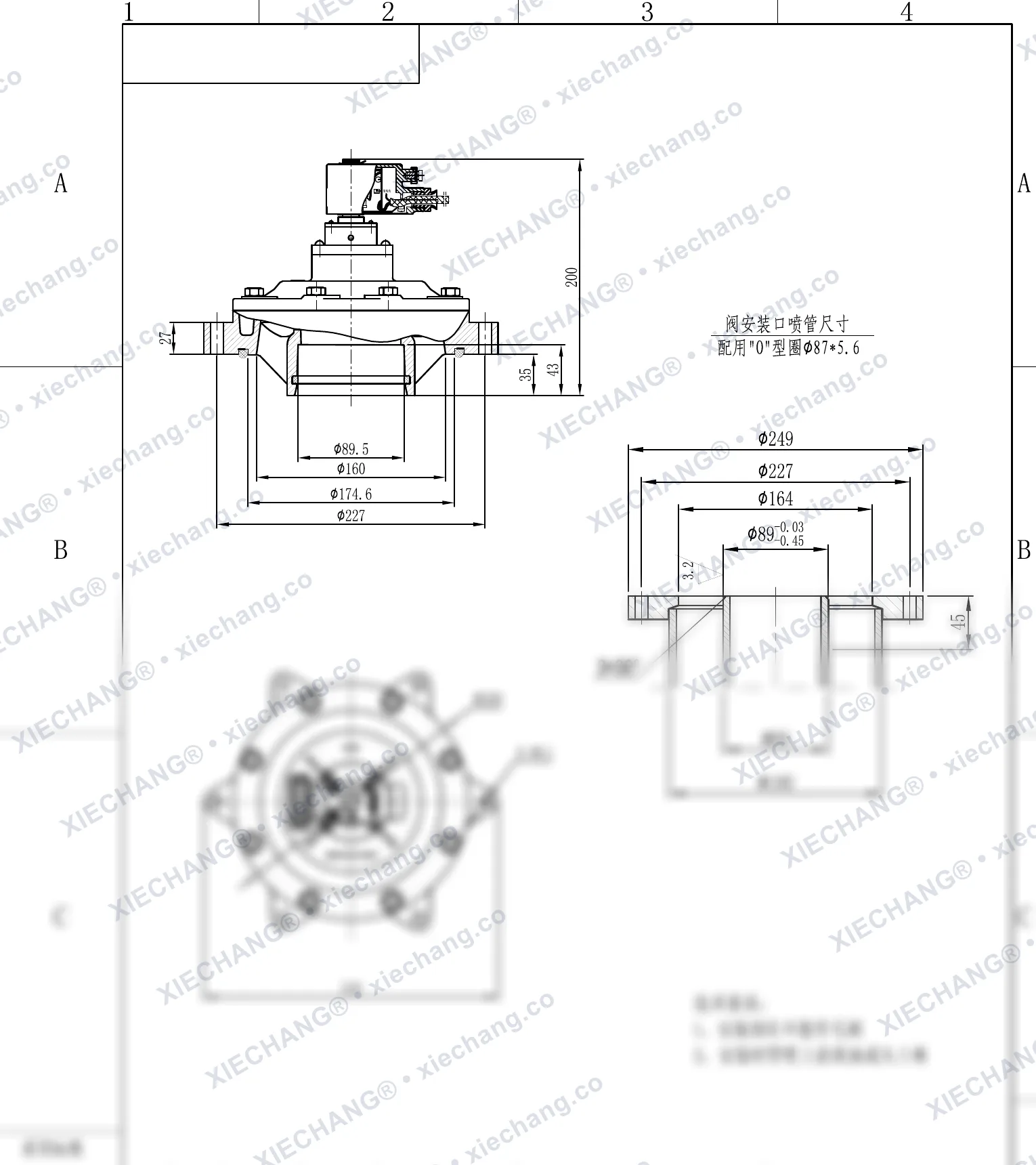 DCF-F-Y-76S(standart O-ring) · 3" · patlamaya dayanıklı daldırmalı darbeli valf — Montaj Çizimi